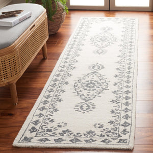 Safavieh Ebony Hand-Tufted Wool Oriental Runner Rug in Ivory and Grey for Hallways EBN650A-29