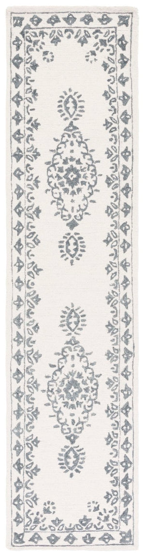 Safavieh Ebony Hand-Tufted Wool Oriental Runner Rug in Ivory and Grey for Hallways EBN650A-29