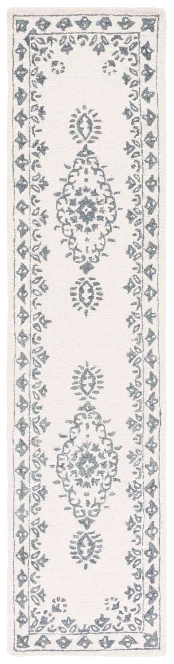 Safavieh Ebony Hand-Tufted Wool Oriental Runner Rug in Ivory and Grey for Hallways EBN650A-29
