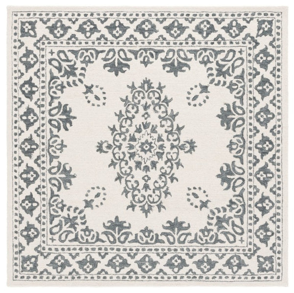 Safavieh Ebony Hand Tufted Wool Oriental Rug in Ivory Grey for Living Room or Dining Space EBN650A-6SQ