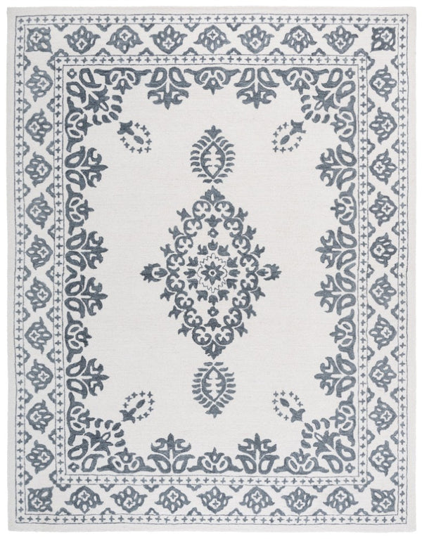Safavieh Ebony Hand Tufted Wool Oriental Area Rug Ivory Grey Classic Pattern for Living Room EBN650A-8
