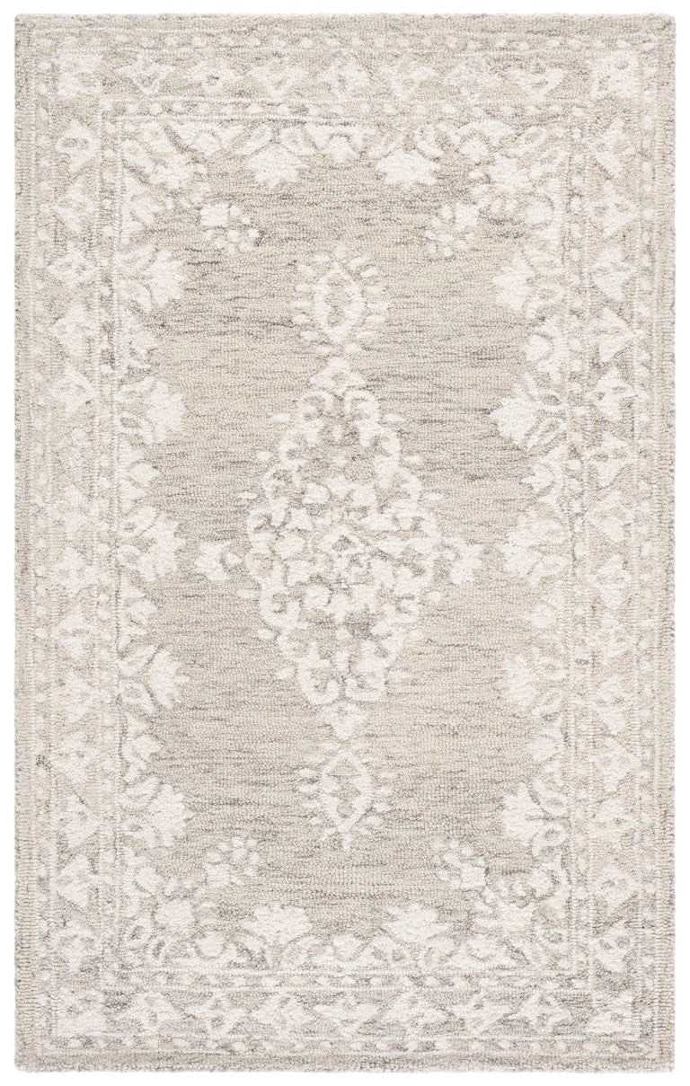 Safavieh Ebony Hand Tufted Wool Cotton Oriental Rug Artisan Crafted Grey Ivory Indoor Accent EBN650F-4