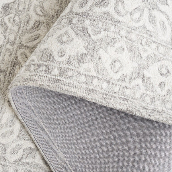 Safavieh Ebony Hand Tufted Wool Oriental Area Rug Classic Grey Ivory Pattern for Living Room EBN650F-5