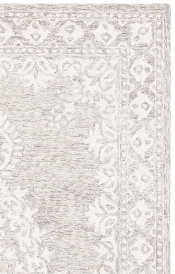 Safavieh Ebony Hand Tufted Wool Oriental Area Rug Classic Grey Ivory Pattern for Living Room EBN650F-5