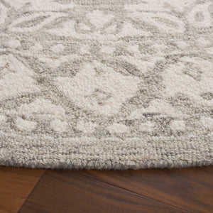 Safavieh Ebony Hand Tufted Wool Oriental Round Rug for Living Room in Grey Ivory Artisan Weave EBN650F-6R