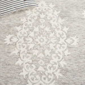 Safavieh Ebony Hand-Tufted Wool Oriental Area Rug Grey Ivory Traditional Living Room Floor EBN650F-8