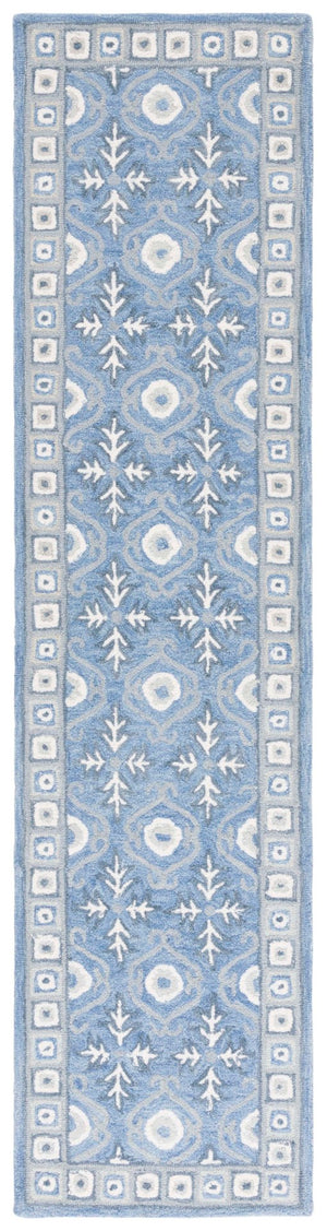 Safavieh Ebony Hand-tufted Area Rug: Luxurious Floral Design In Timeless Colors For Sophisticated Spaces Blue ,Ivory 80% Wool And 20% Cotton Ebn651m-2