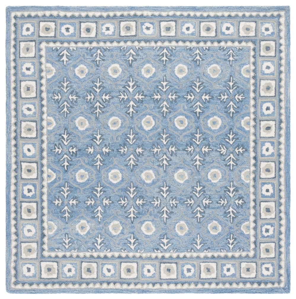 Safavieh Ebony Hand-tufted Area Rug: Luxurious Floral Design In Timeless Colors For Sophisticated Spaces Blue ,Ivory 80% Wool And 20% Cotton Ebn651m-2