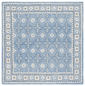 Safavieh Ebony Hand-Tufted Oriental Runner Wool Blend Hallway Rug with Heritage Blue Ivory Pattern 6'-0" x 6'-0" - B EBN651M-6SQ