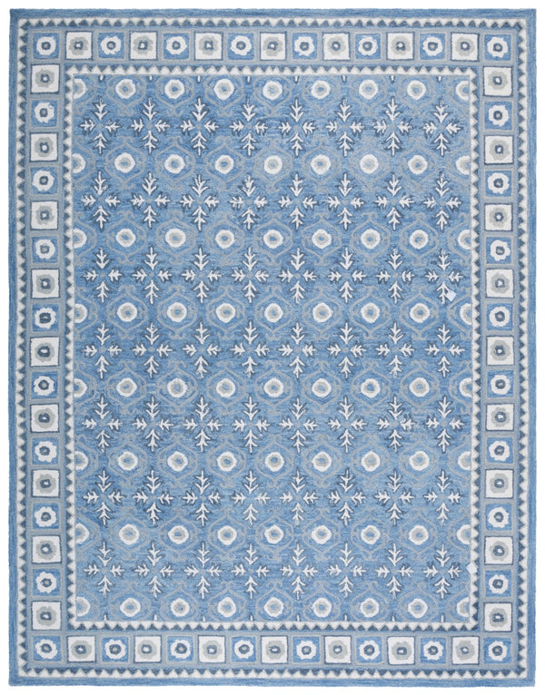 Safavieh Ebony Hand-tufted Area Rug: Luxurious Floral Design In Timeless Colors For Sophisticated Spaces Blue ,Ivory 80% Wool And 20% Cotton Ebn651m-2