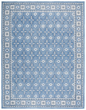 Safavieh Ebony Hand-Tufted Oriental Runner Wool Blend Hallway Rug with Heritage Blue Ivory Pattern 8'-0" x 10'-0" EBN651M-8