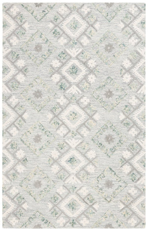 Safavieh Ebony Hand Tufted Wool Geometric Runner Rug for Hallways in Ivory and Grey 5'-0" x 8'-0" EBN653A-5