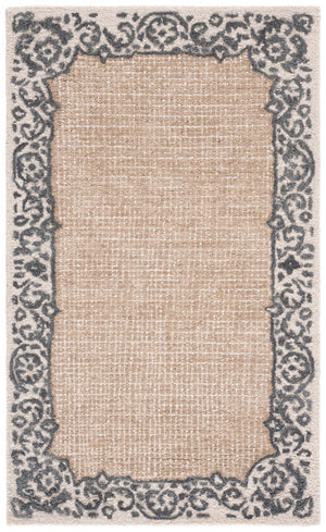 Safavieh Ebony Hand Tufted Wool Oriental Accent Rug in Ivory Grey for Traditional Living Rooms EBN654A-3
