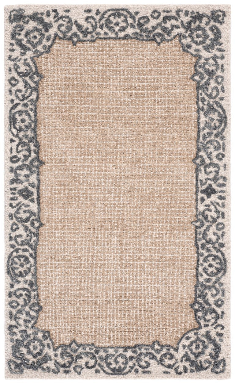 Safavieh Ebony Hand Tufted Wool Blend Oriental Area Rug Ivory Grey Transitional Living Room EBN654A-4
