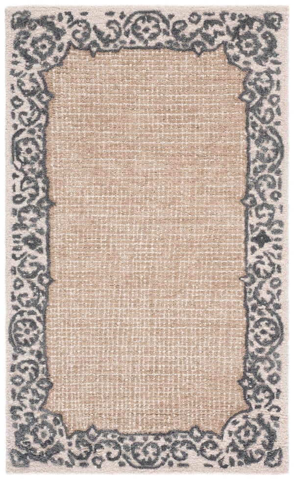 Safavieh Ebony Hand Tufted Wool Blend Oriental Area Rug Ivory Grey Transitional Living Room EBN654A-4