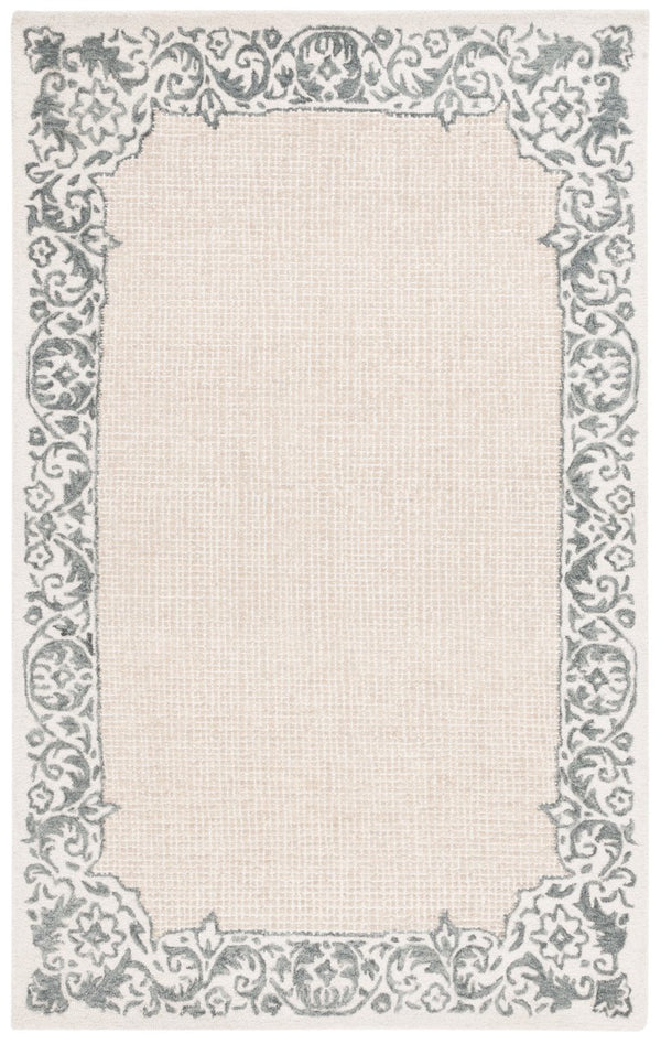 Safavieh Ebony Hand Tufted Wool Cotton Oriental Rug Ivory Grey Traditional Living Room EBN654A-5