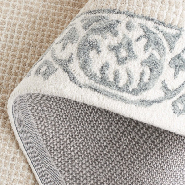 Safavieh Ebony Hand Tufted Wool Cotton Oriental Rug Ivory Grey Traditional Living Room EBN654A-5