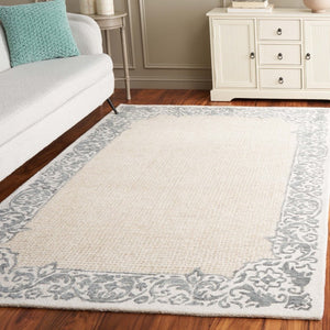 Safavieh Ebony Hand Tufted Wool Cotton Oriental Rug Ivory Grey Traditional Living Room EBN654A-5