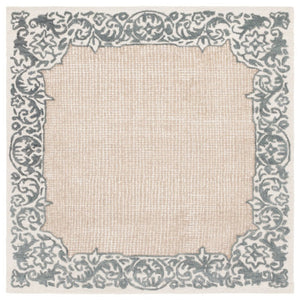 Safavieh Ebony Hand-Tufted Wool Oriental Area Rug in Ivory Grey for Living Room Decor EBN654A-6SQ