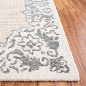Safavieh Ebony Hand Tufted Wool Cotton Oriental Area Rug Ivory Grey Tones for Living Room EBN654A-8