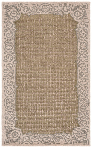 Safavieh Ebony Hand Tufted Wool Cotton Oriental Rug Beige Green Accent for Entryway EBN654B-3