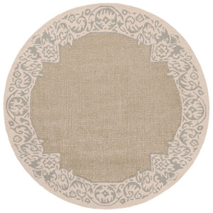 Safavieh Ebony Hand Tufted Wool Cotton Oriental Round Rug Beige Sage Green Living Room EBN654B-6R
