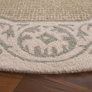 Safavieh Ebony Hand Tufted Wool Cotton Oriental Round Rug Beige Sage Green Living Room EBN654B-6R