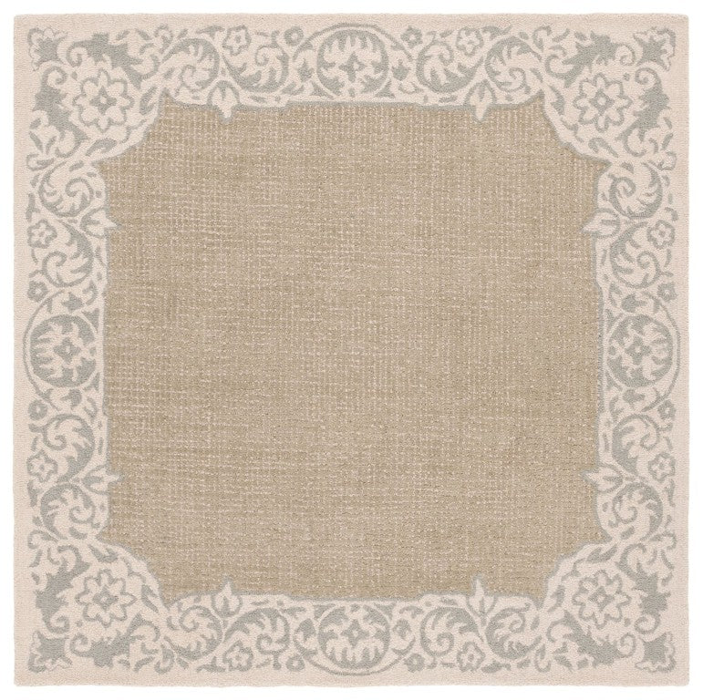 Safavieh Ebony Hand-Tufted Wool Oriental Square Rug in Earthy Beige and Green Tones EBN654B-6SQ
