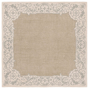 Safavieh Ebony Hand-Tufted Wool Oriental Square Rug in Earthy Beige and Green Tones EBN654B-6SQ