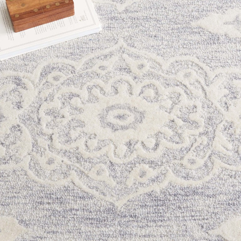 Safavieh Ebony Hand-Tufted Wool Oriental Runner Rug for Hallways with Ivory Grey Pattern EBN655F-29