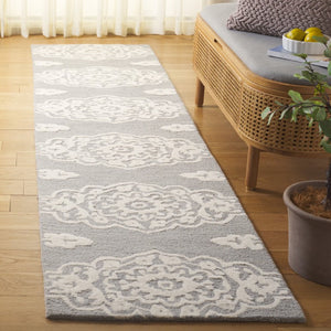 Safavieh Ebony Hand-Tufted Wool Oriental Runner Rug for Hallways with Ivory Grey Pattern EBN655F-29