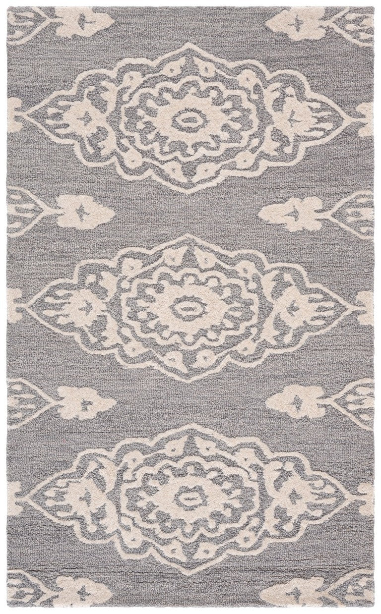 Safavieh Ebony Hand-Tufted Wool Oriental Area Rug Ivory Grey Transitional Living Room Accent EBN655F-4
