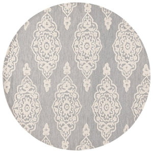 Safavieh Ebony Hand-Tufted Wool Oriental Round Rug Ivory Grey Transitional Living Room EBN655F-6R