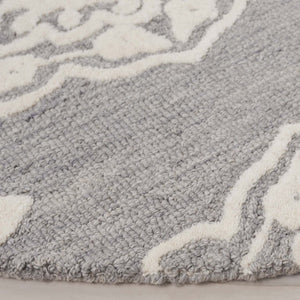 Safavieh Ebony Hand-Tufted Wool Oriental Round Rug Ivory Grey Transitional Living Room EBN655F-6R