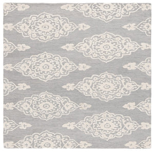 Safavieh Ebony Hand Tufted Wool Cotton Oriental Rug Ivory Grey Transitional Living Room EBN655F-6SQ