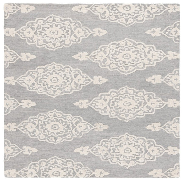 Safavieh Ebony Hand Tufted Wool Cotton Oriental Rug Ivory Grey Transitional Living Room EBN655F-6SQ