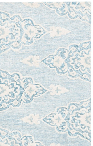 Safavieh Ebony Hand-Tufted Wool Cotton Oriental Area Rug Ivory Blue Transitional Living Room EBN655M-5