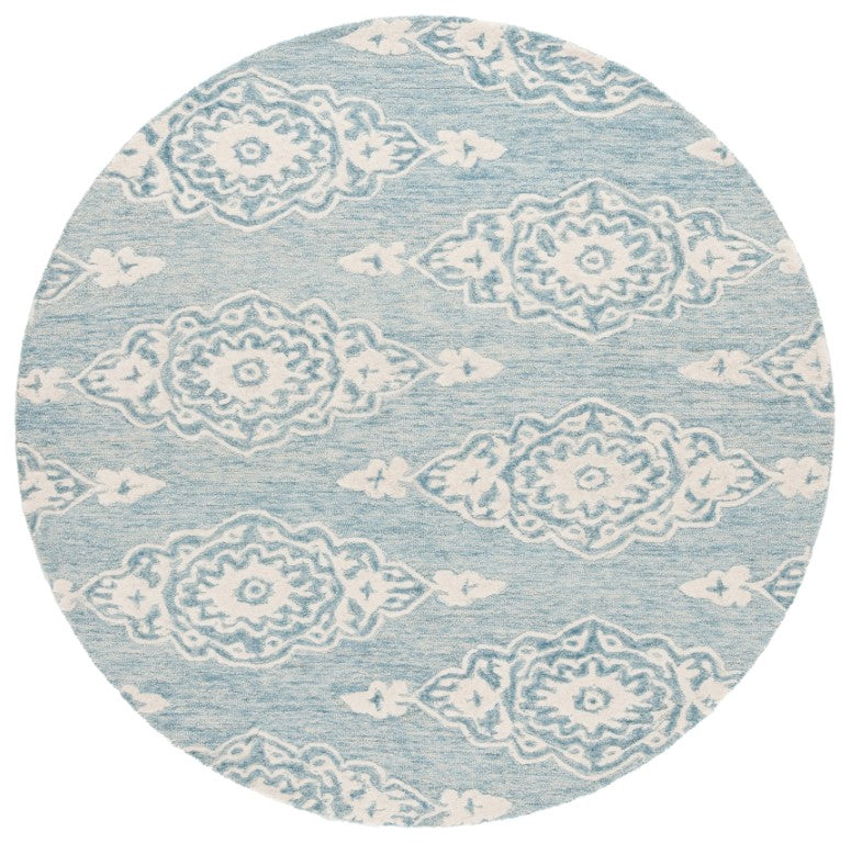 Safavieh Ebony Hand Tufted Wool Cotton Round Rug Oriental Transitional Pattern for Bedroom or Entryway EBN655M-6R
