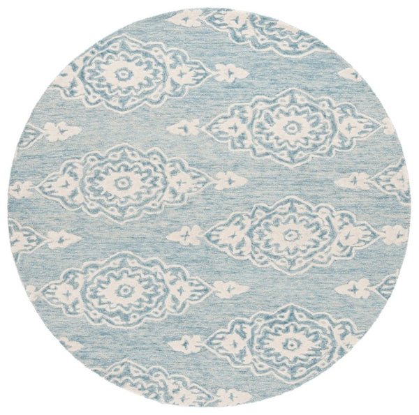 Safavieh Ebony Hand Tufted Wool Cotton Round Rug Oriental Transitional Pattern for Bedroom or Entryway EBN655M-6R