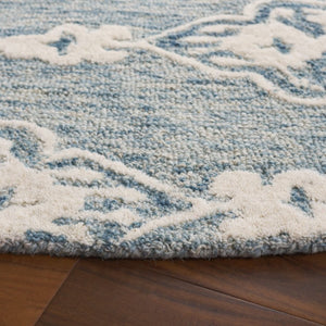 Safavieh Ebony Hand Tufted Wool Cotton Round Rug Oriental Transitional Pattern for Bedroom or Entryway EBN655M-6R