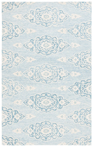 Safavieh Ebony Hand Tufted Wool Blend Oriental Area Rug Ivory Blue Artisan Crafted Living Room EBN655M-6