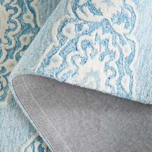 Safavieh Ebony Hand Tufted Wool Blend Oriental Area Rug Ivory Blue Artisan Crafted Living Room EBN655M-6