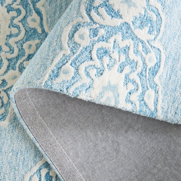 Safavieh Ebony Hand Tufted Wool Blend Oriental Area Rug Ivory Blue Artisan Crafted Living Room EBN655M-6