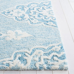 Safavieh Ebony Hand Tufted Wool Blend Oriental Area Rug Ivory Blue Artisan Crafted Living Room EBN655M-6