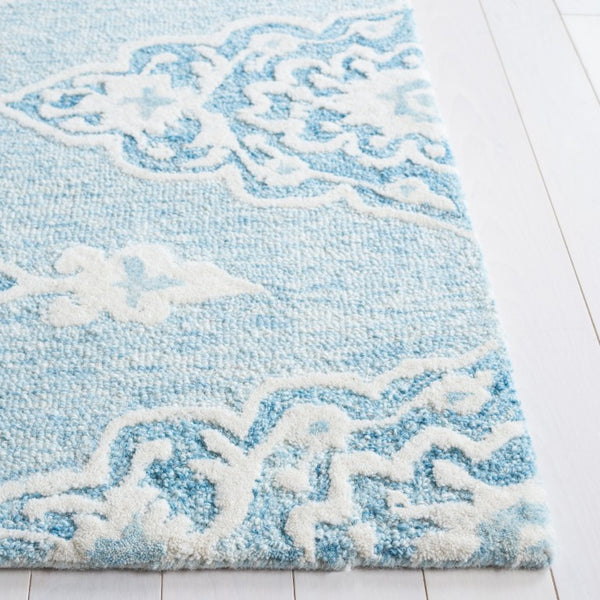 Safavieh Ebony Hand Tufted Wool Blend Oriental Area Rug Ivory Blue Artisan Crafted Living Room EBN655M-6