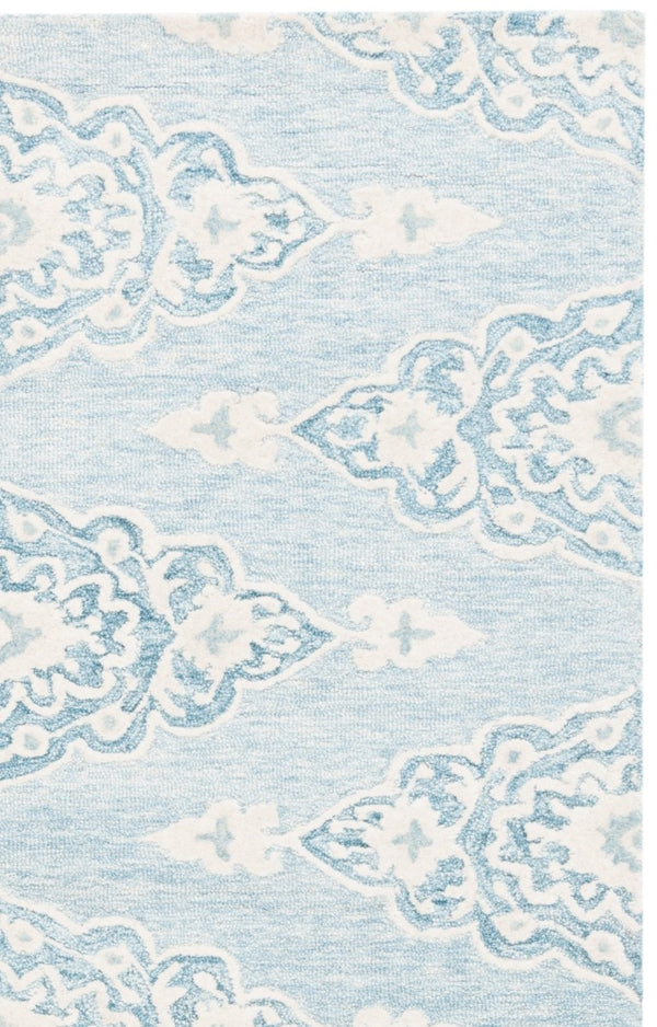 Safavieh Ebony Hand Tufted Wool Blend Oriental Area Rug Ivory Blue Artisan Crafted Living Room EBN655M-6