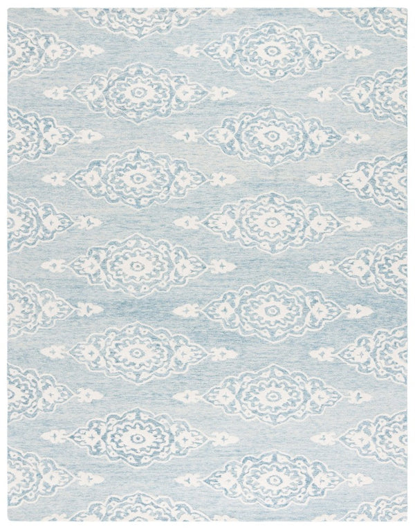 Safavieh Ebony Hand Tufted Wool Oriental Area Rug Ivory Blue Transitional Living Room EBN655M-8