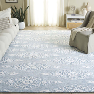 Safavieh Ebony Hand Tufted Wool Oriental Area Rug Ivory Blue Transitional Living Room EBN655M-8