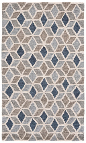 Safavieh Ebony Hand Tufted Wool Cotton Geometric Rug for Modern and Transitional Living Spaces EBN656A-3
