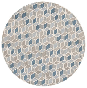 Safavieh Ebony Hand Tufted Wool Cotton Round Rug Geometric Pattern for Living Room or Dining EBN656A-6R